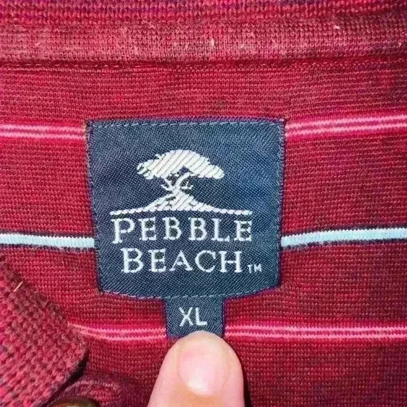 Vintage Pebble Beach Polo Shirt Mens Size XL Short Sleeve Golf 1/4 Button - Picture 3 of 3